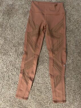 ALO Yoga Rust Brown High-Waist Mesh Detail Leggings